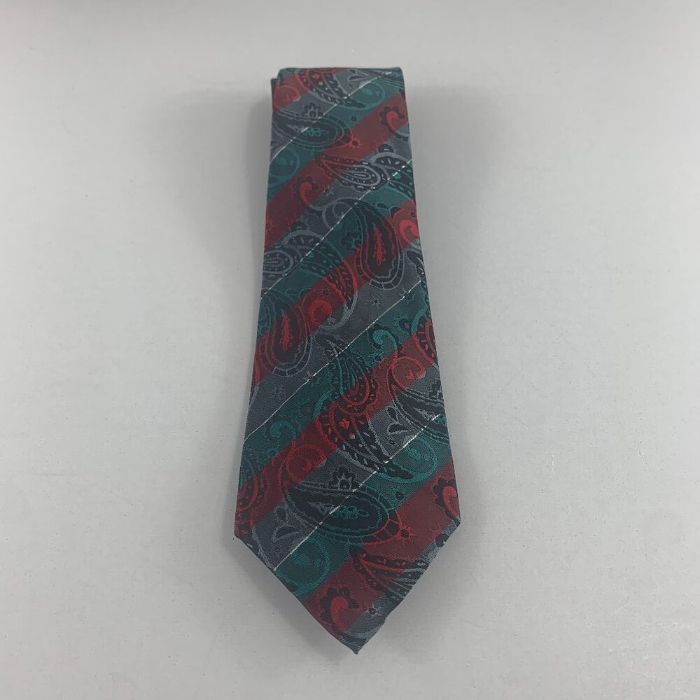 Mack Hanmack Original Korean Men's Striped Paisley Tie 3 1/4" x 57"